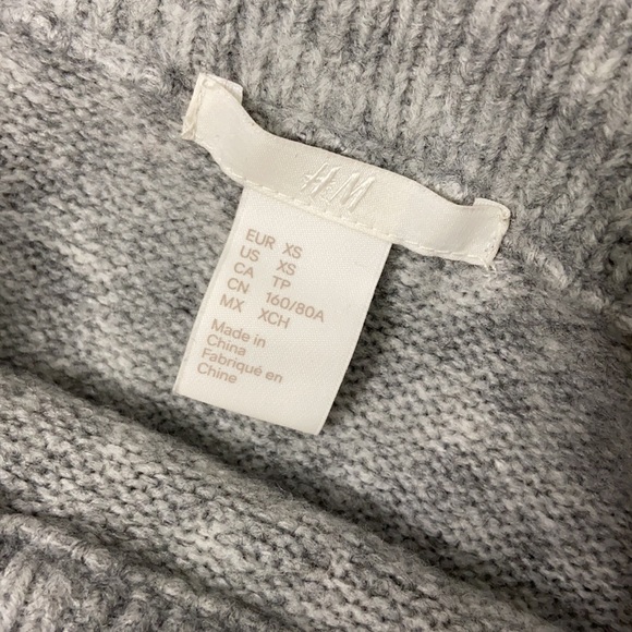 H&M Heather Grey Off Shoulder Soft Knit Midi Dress - Picture 8 of 11